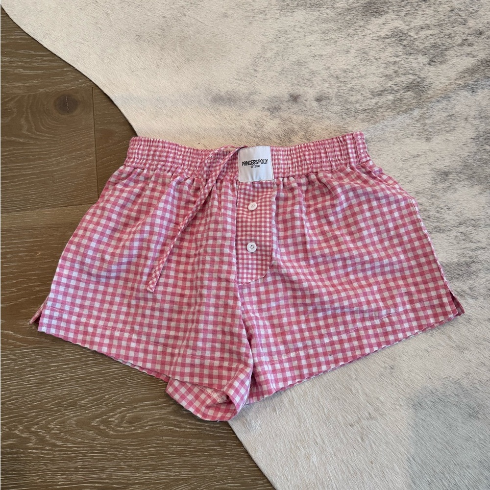 Princess Polly Pink Gingham Checkered Shorts